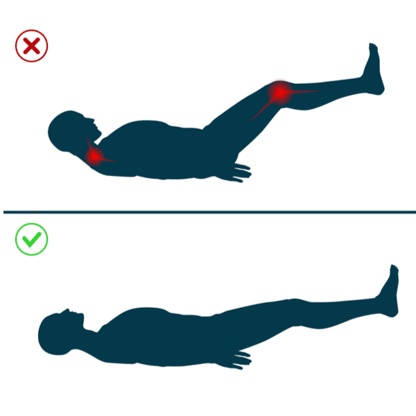 Leg lifts - good and bad positions